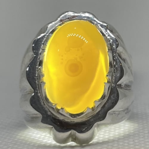 خاتم فضة عيار 925 ب حجر عقيق داودي هندي صياغه ايرا...