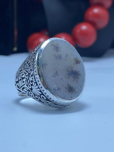 خاتم فضة صياغة RB عيار ٩٢٥ بنقش حديث من تصميمنا، م...