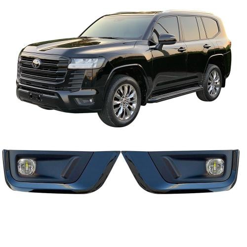 مصابيح ضباب ليد غطاء اسود لاندكروزر 2022 كشافات ضب...