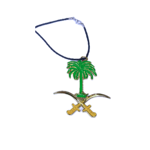 Pendant with two swords and a palm tree, luxury me...