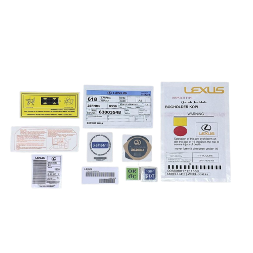 A package of Lexus dealership stickers, rare and d...
