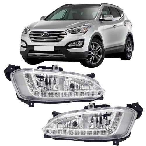 مصابيح ضباب هيونداي سنتافي ليد 2018-2013 كشافات قط...