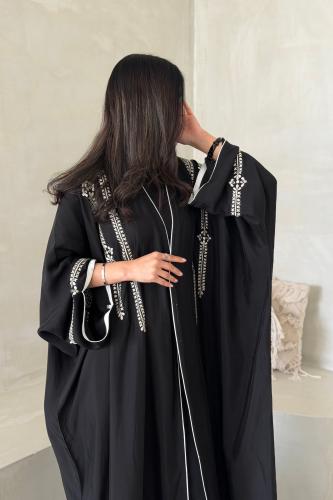 عباية حرير مغسول نص بشت
