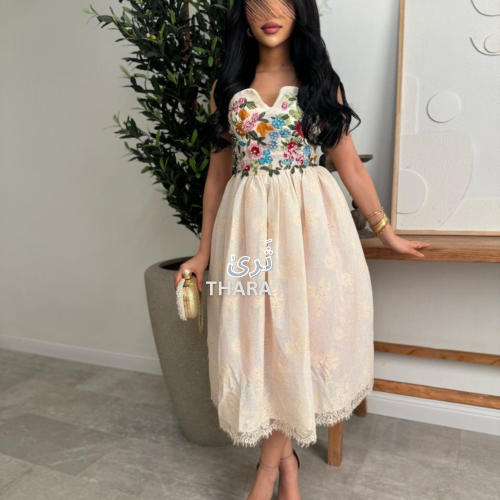 Mid-length embroidered dress