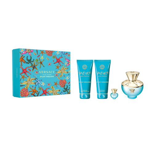 مجموعة عطر بور فيم دايلان تركواز من فرزاتشي للنساء - او دو تواليت - 4 قطع |