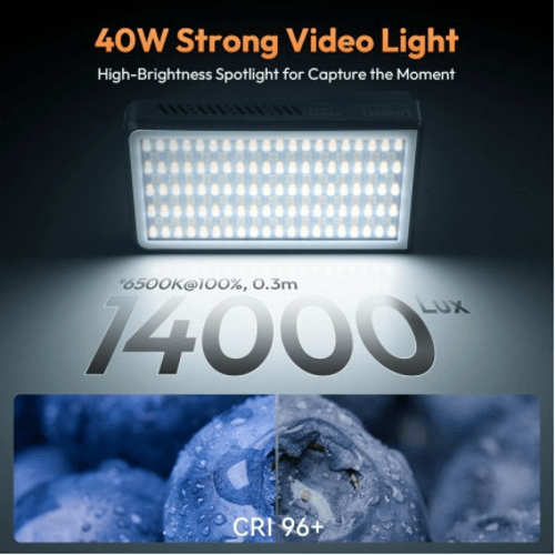 إضاءة فيديو محمولة بقدرة 40 وات، ثنائية اللون (Bi-...