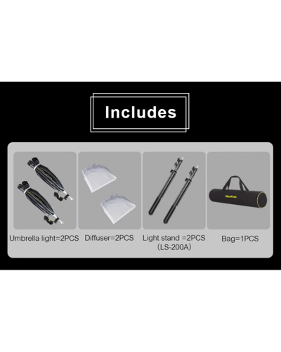 طقم إضاءة مظلات نايس فوتو KT-DP80-1000B بقدرة 100...