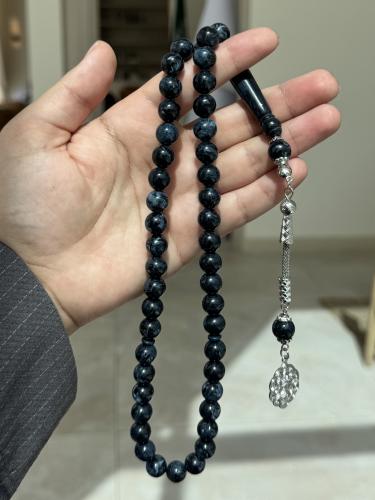 سبحة بكلايت طربزون معدن كحلي مموج باسود