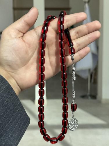 سبحة بكلايت طربزون معدن احمر شفاف