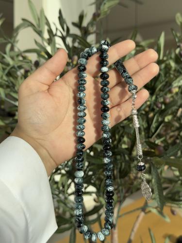 سبحة بكلايت طربزون ازرق معرق باسود
