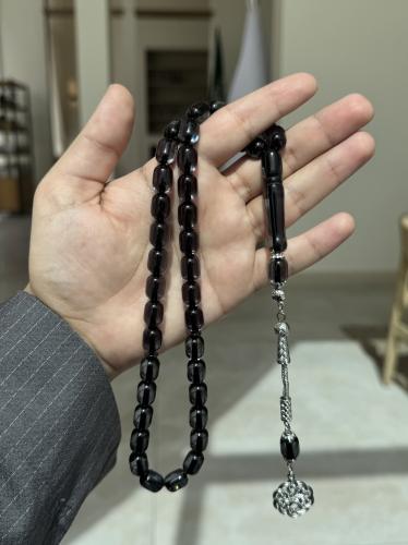 سبحة بكلايت طربزون معدن اسود شفاف