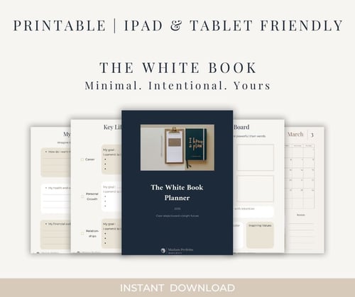 The White Book | Annual Digital Planner for Print...