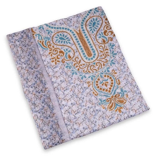 Cotton satin headband with prominent chest embroidery and the hijab