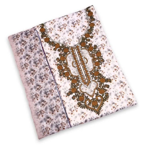 Cotton satin mask with front pattern and the headscarf