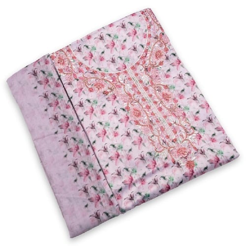 A fabric with a floral pattern and the headscarf