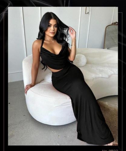 قميص زبدة طويل - اسود