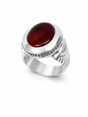 Red Yemeni agate, ruby, saffron-colored