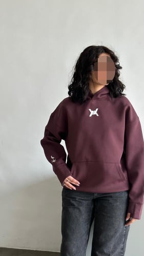 هودي عنابي بدون دبل كاب