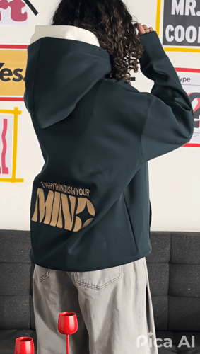 هودي دبل كاب أخضر oversize