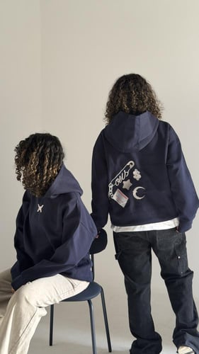 هودي كحلي بدون دبل كاب