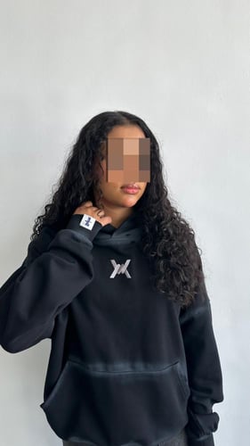 هودي أسود washed oversize