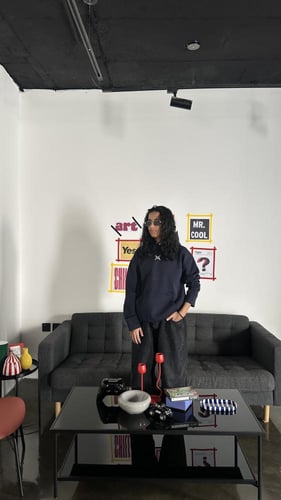 هودي دبل كاب كحلي oversize