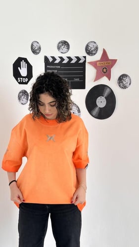Orange Shirt Oversize