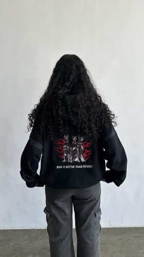 هودي أسود washed oversize