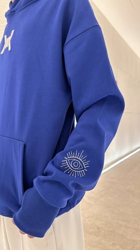 هودي أزرق oversize