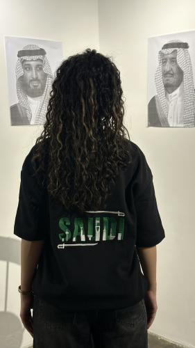 تيشرت اليوم الوطني أسود oversize