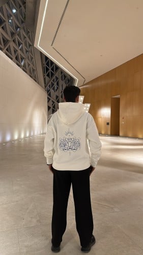 هودي ابيض oversize