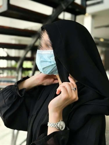 طرحة ربط + نقاب وسط مبطن حرير