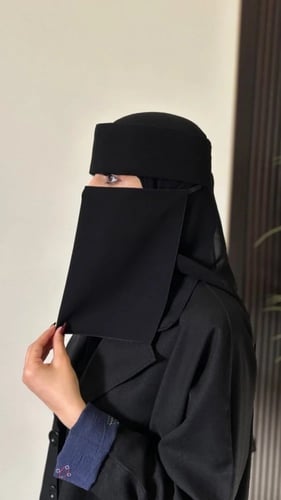 خمار جينار + نقاب اسلامي مبطن حرير+طرحه ربط