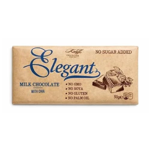 لوح شوكولاتة بدون سكر مضاف إليجانت 50 جم - ELEGANT CHOCOLATE BARS