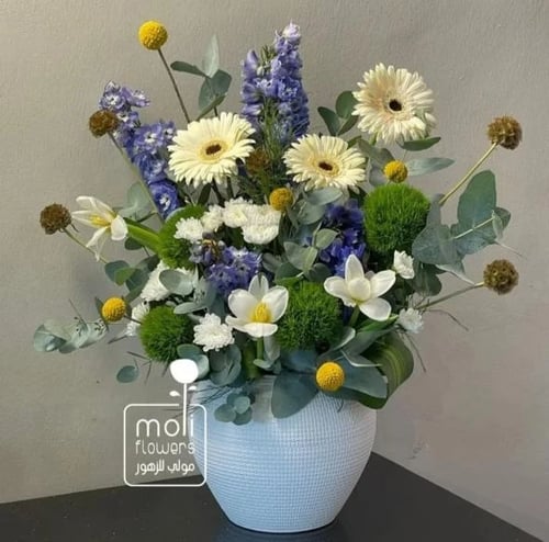 Delphinium blue vase