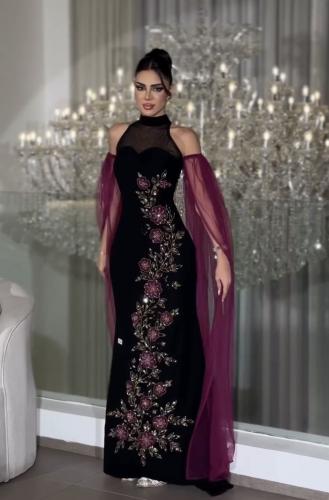 فستان سهره اسود فخم استرتش