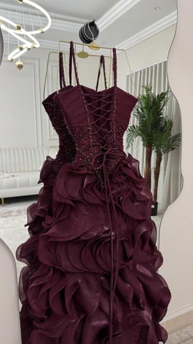 فستان سهره برغندي فخم