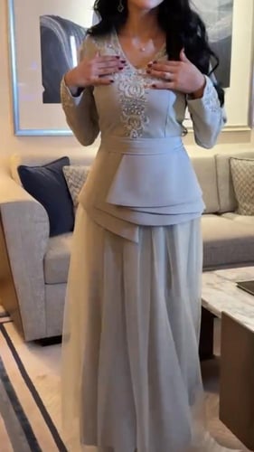 فستان سهره ناعم رصاصي