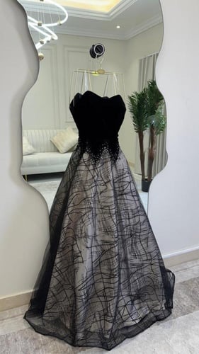 فستان سهره فخم جوخ وتل شبك