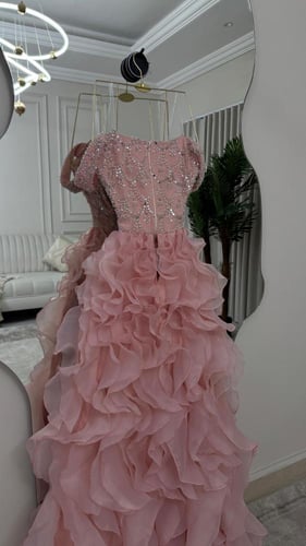 فستان سهره وردي فخم