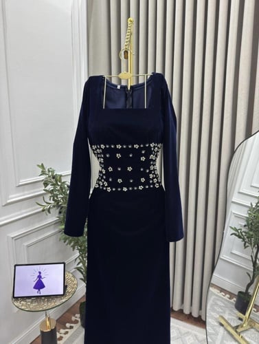 فستان سهره مخمل كحلي