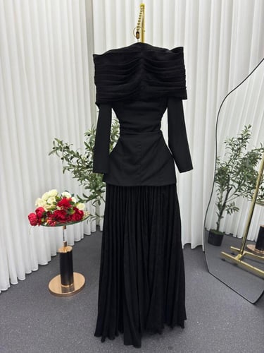 فستان سهره اسود ناعم