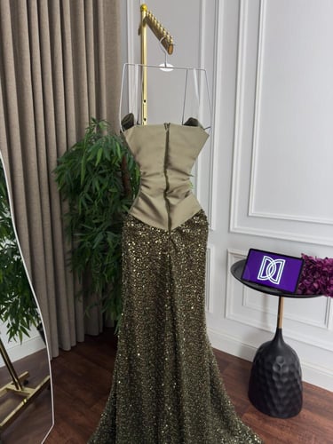 فستان سهره زيتي راقي