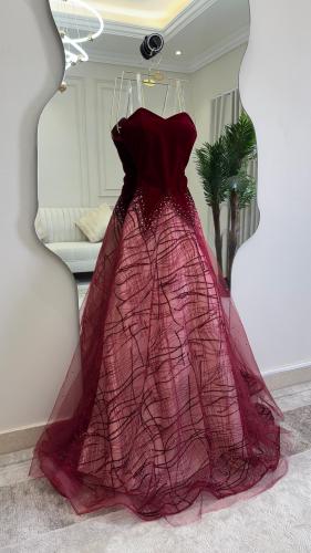 فستان سهره فخم جوخ وتل شبك