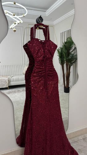 فستان سهره فخم عنابي