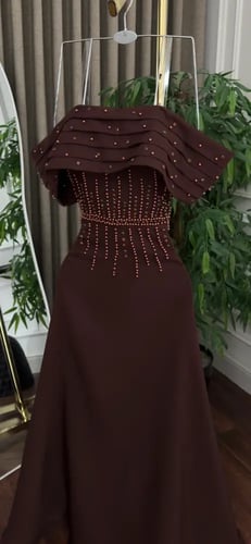 فستان سهره بني ناعم