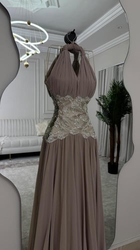 فستان سهره فخم بيج