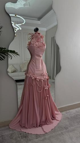 فستان سهره وردي راقي