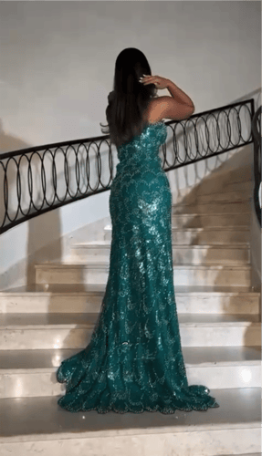 فستان سهره فخم زمردي