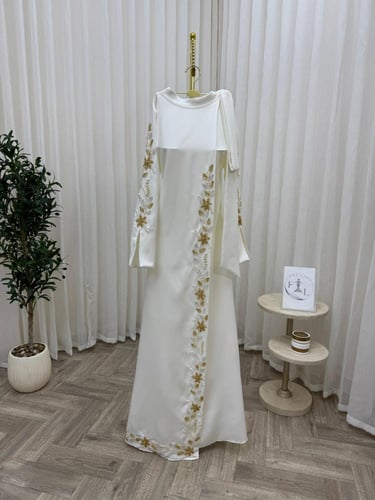 فستان سهره فخم ابيض